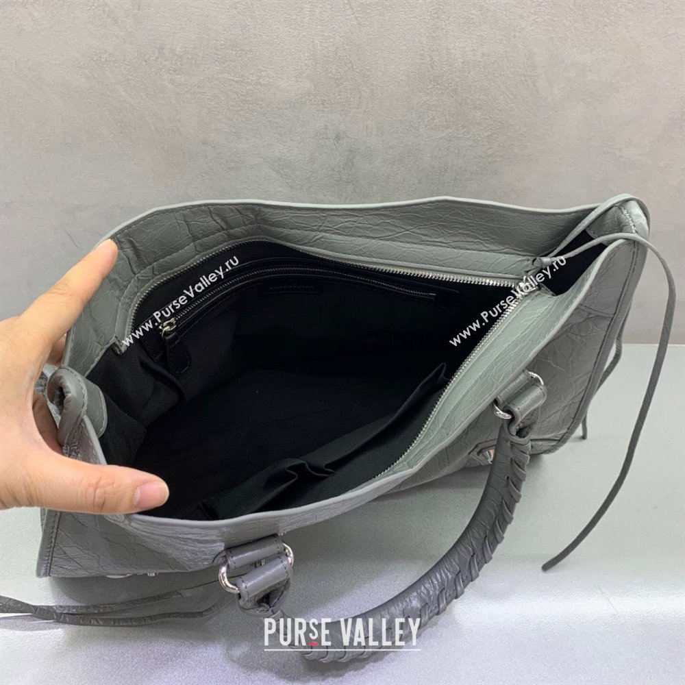 Balenciaga Le City Medium Bag in Grey Arena Storico lambskin 2025 0926 (JM-250926114)