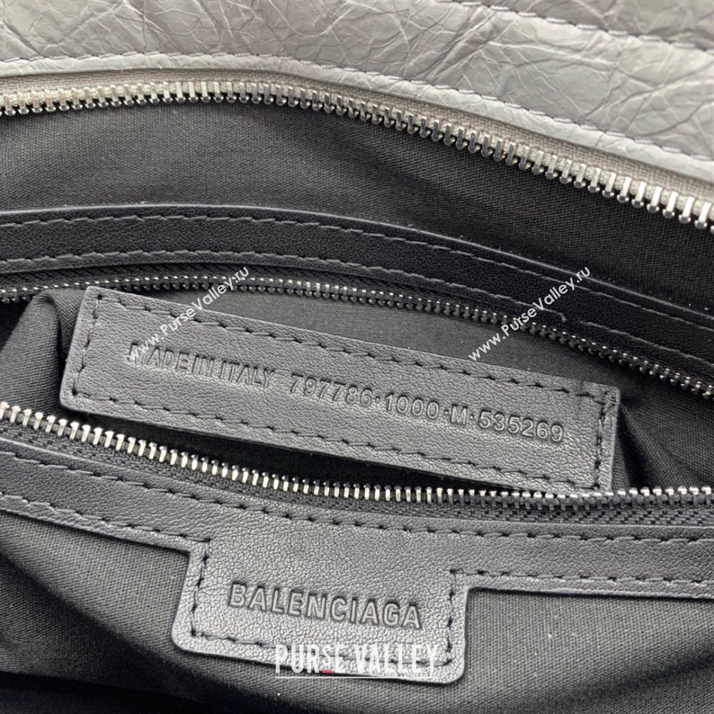 Balenciaga Le City Medium Bag in Grey Arena Storico lambskin 2025 0926 (JM-250926114)