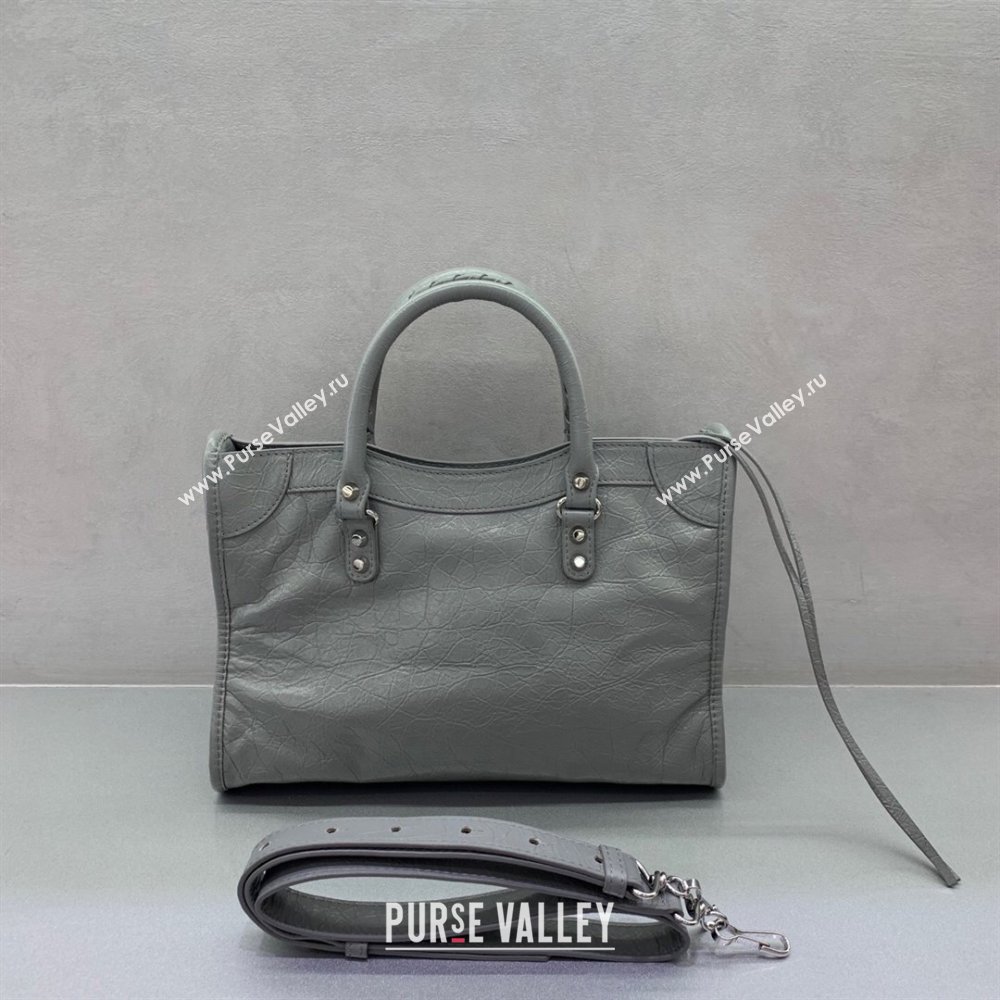 Balenciaga Le City Small Bag in Grey Arena Storico lambskin 2025 0926 (JM-250926115)