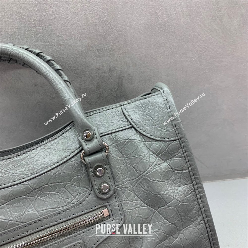 Balenciaga Le City Small Bag in Grey Arena Storico lambskin 2025 0926 (JM-250926115)