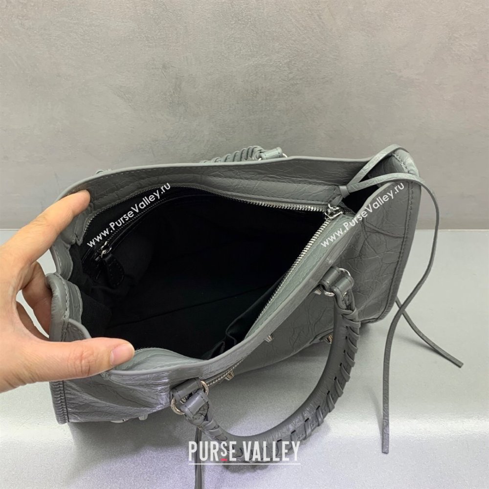 Balenciaga Le City Small Bag in Grey Arena Storico lambskin 2025 0926 (JM-250926115)