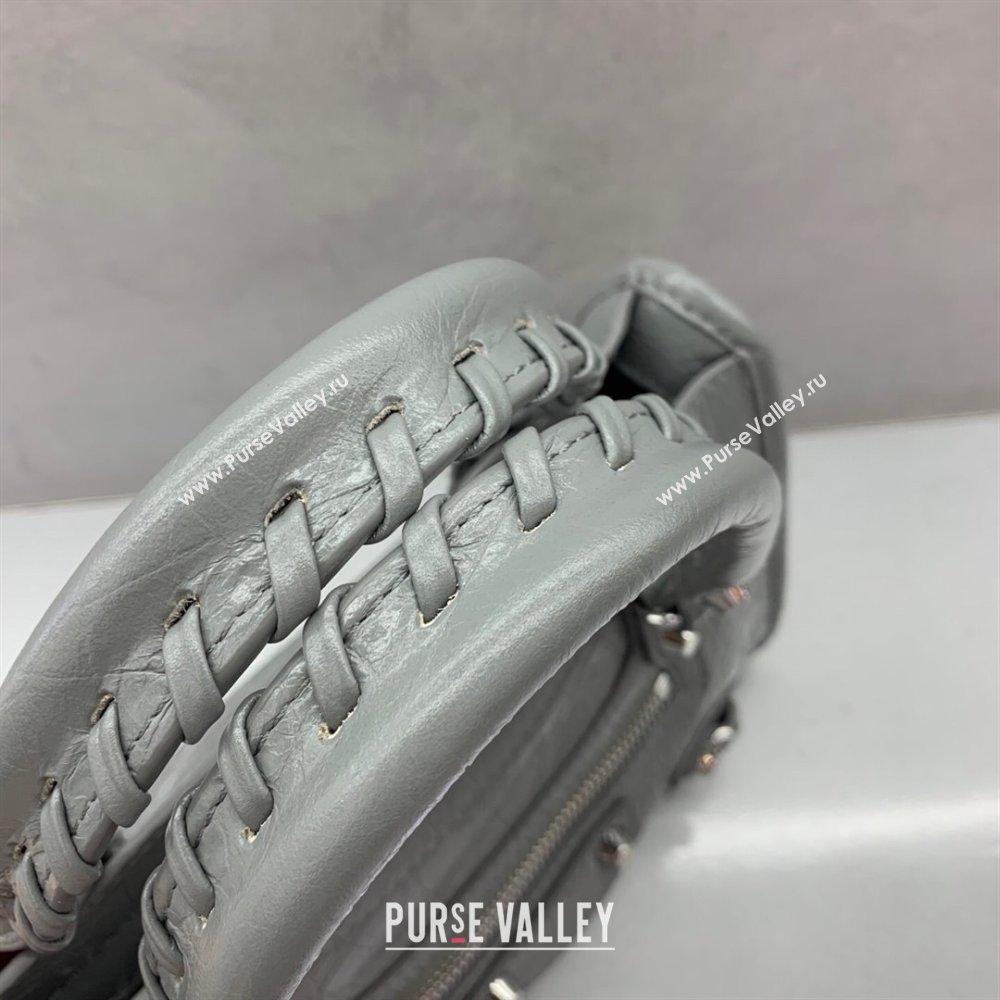Balenciaga Le City Mini Bag in Grey Arena Storico lambskin 2025 0926 (JM-250926116)