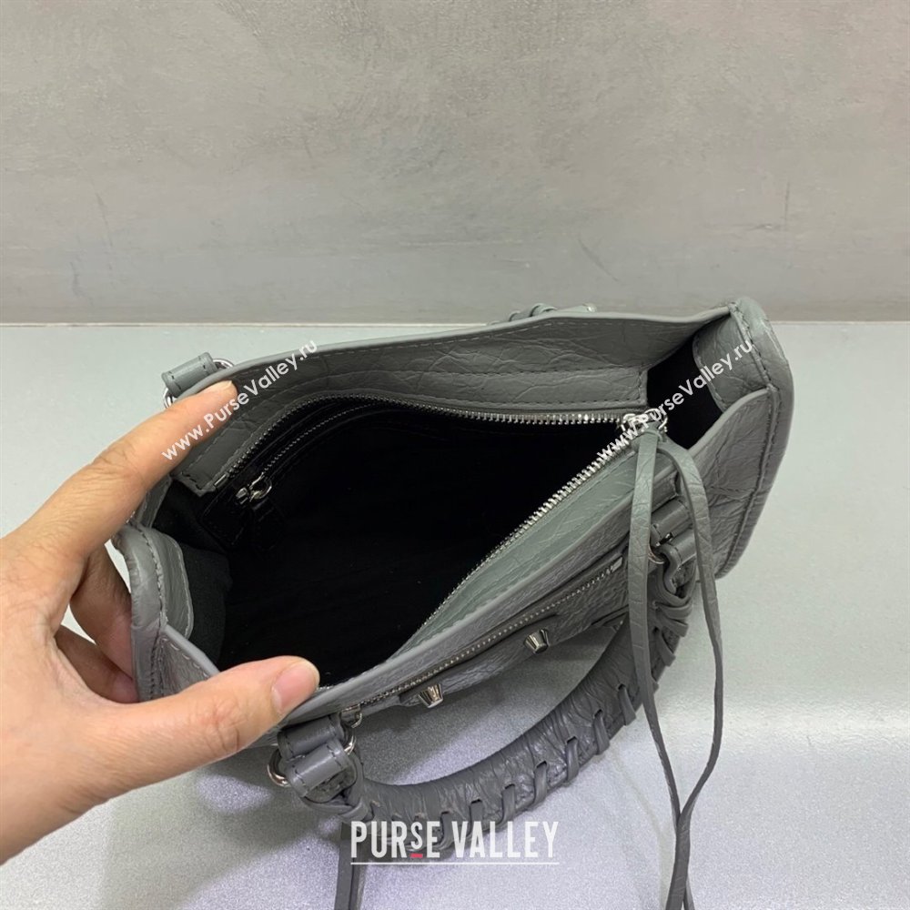Balenciaga Le City Mini Bag in Grey Arena Storico lambskin 2025 0926 (JM-250926116)