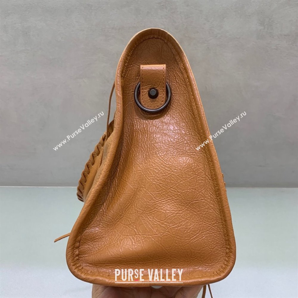 Balenciaga Le City Medium Bag in Camel Brown Arena Storico lambskin leather 2025 0926 (JM-250926109)