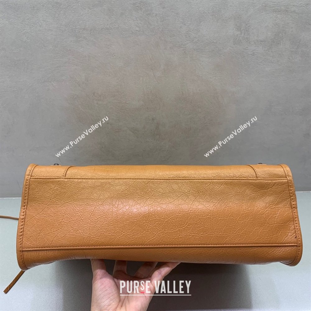 Balenciaga Le City Medium Bag in Camel Brown Arena Storico lambskin leather 2025 0926 (JM-250926109)