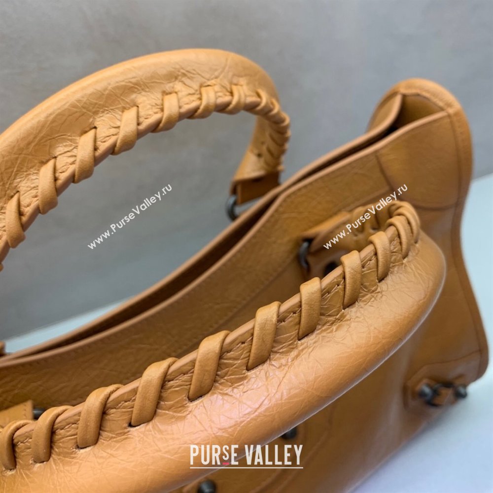 Balenciaga Le City Medium Bag in Camel Brown Arena Storico lambskin leather 2025 0926 (JM-250926109)
