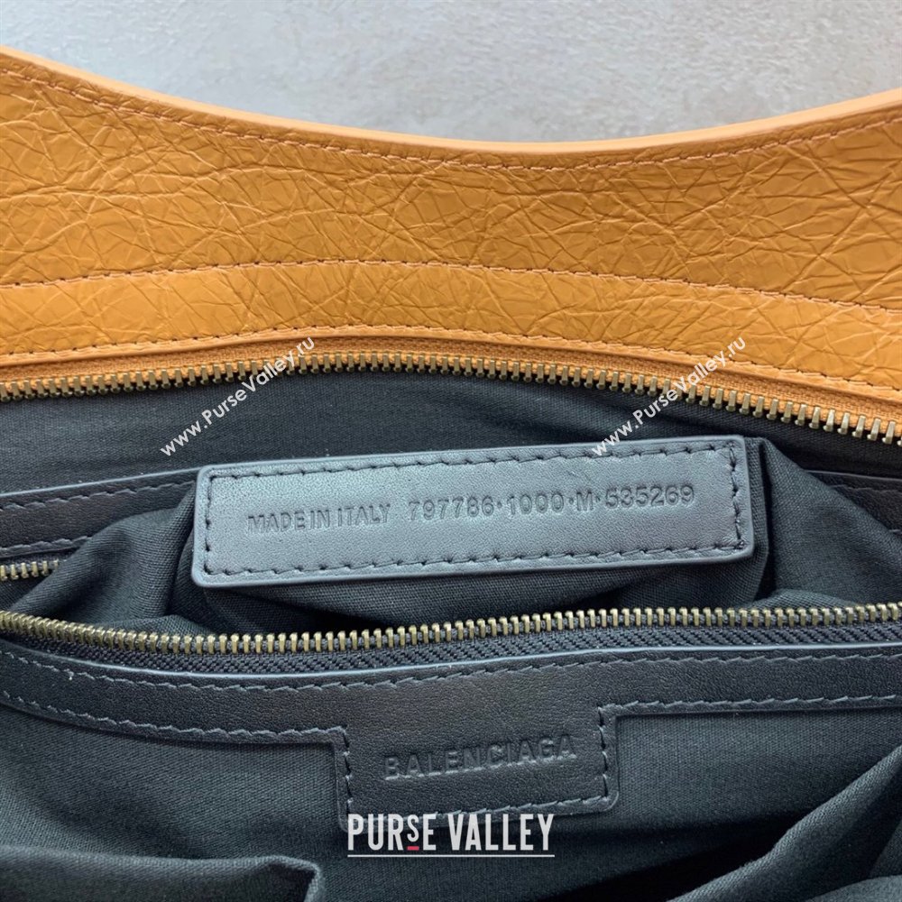 Balenciaga Le City Medium Bag in Camel Brown Arena Storico lambskin leather 2025 0926 (JM-250926109)