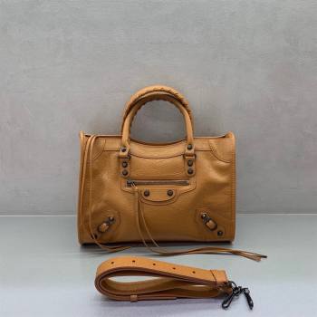 Balenciaga Le City Small Bag in Camel Brown Arena Storico lambskin leather 2025 0926 (JM-250926110)