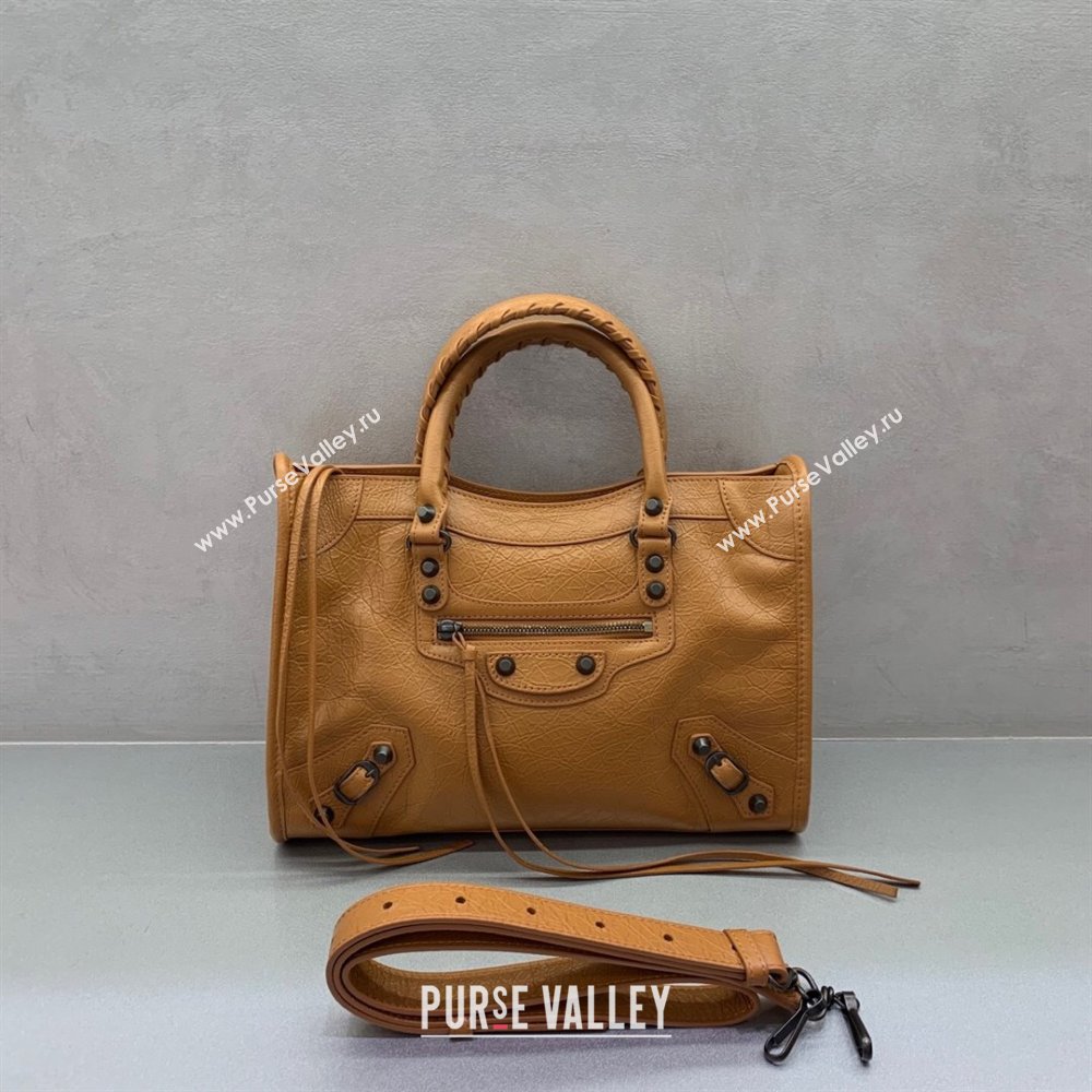 Balenciaga Le City Small Bag in Camel Brown Arena Storico lambskin leather 2025 0926 (JM-250926110)