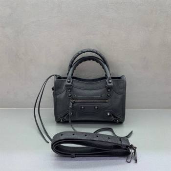 Balenciaga Le City Mini Bag in Dark Grey Arena Storico lambskin 2025 0925 (JM-250926122)