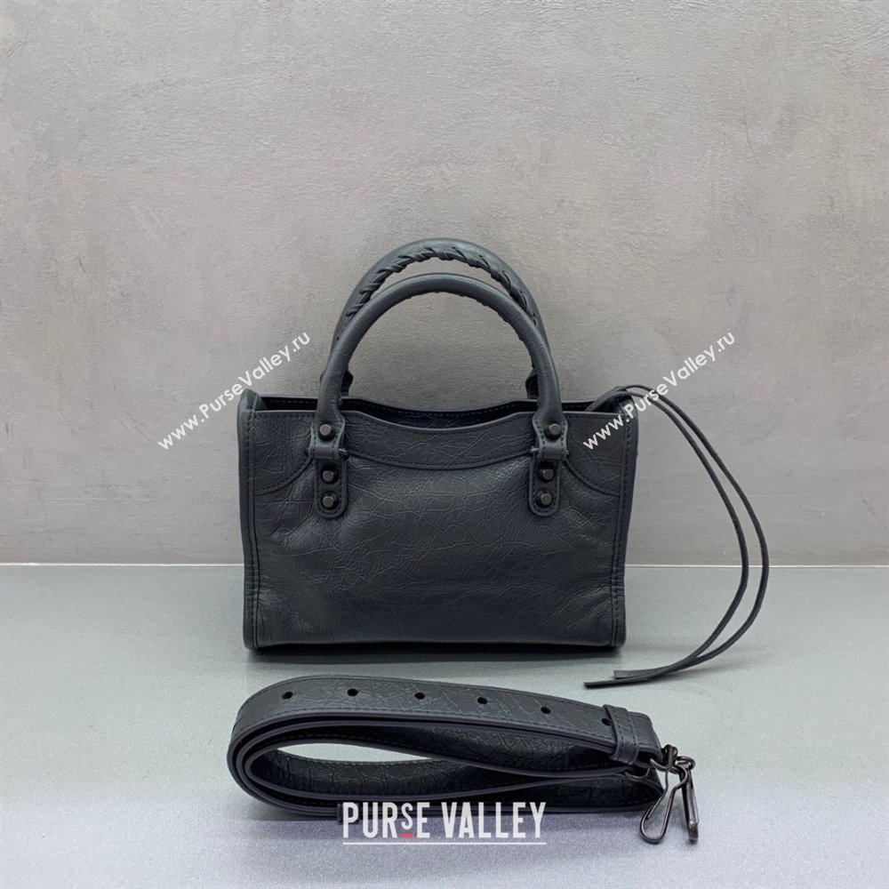 Balenciaga Le City Mini Bag in Dark Grey Arena Storico lambskin 2025 0925 (JM-250926122)