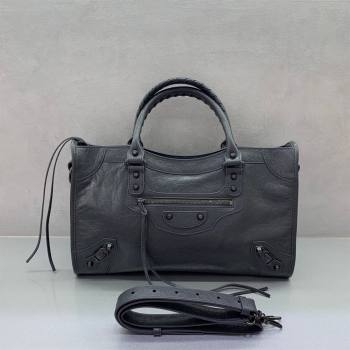 Balenciaga Le City Medium Bag in Dark Grey Arena Storico lambskin 2025 0925 (JM-250926120)
