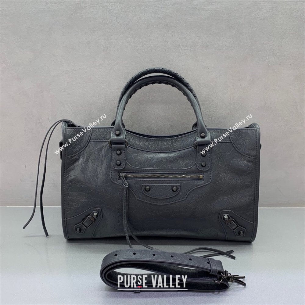 Balenciaga Le City Medium Bag in Dark Grey Arena Storico lambskin 2025 0925 (JM-250926120)
