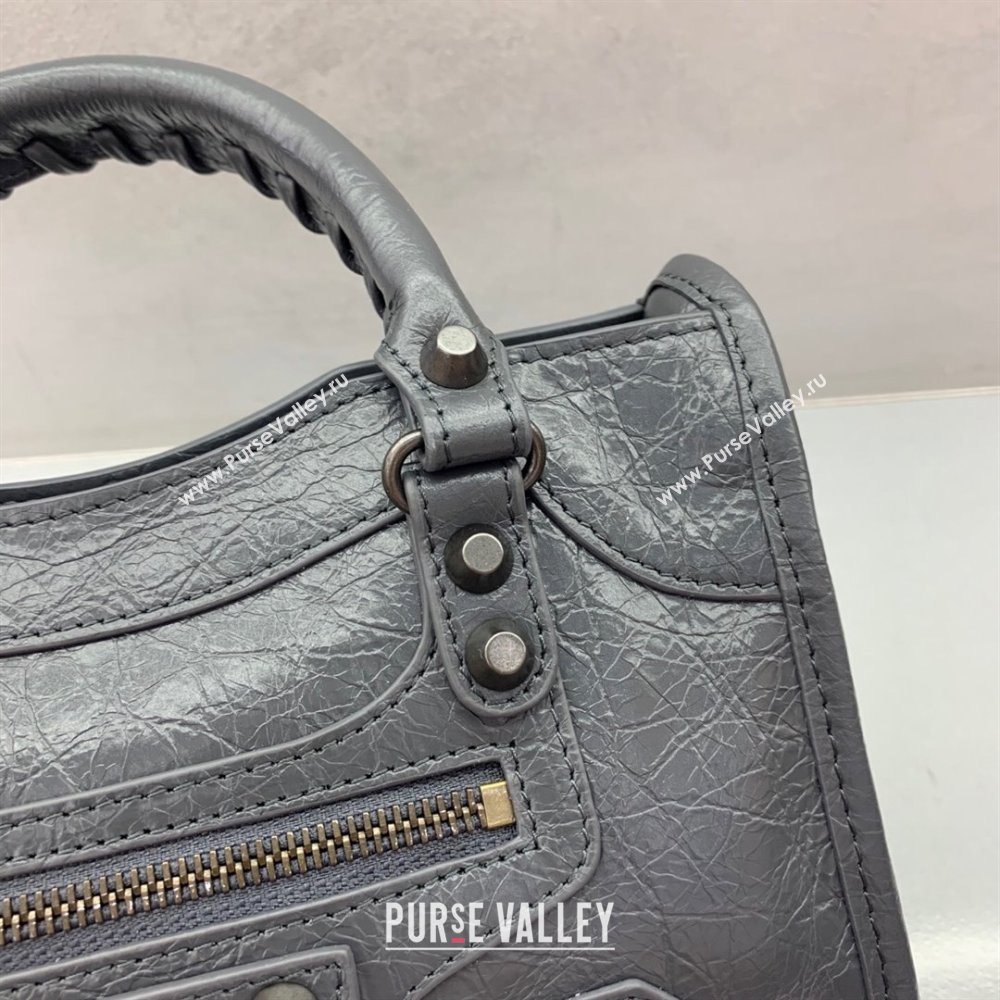 Balenciaga Le City Mini Bag in Dark Grey Arena Storico lambskin 2025 0925 (JM-250926122)