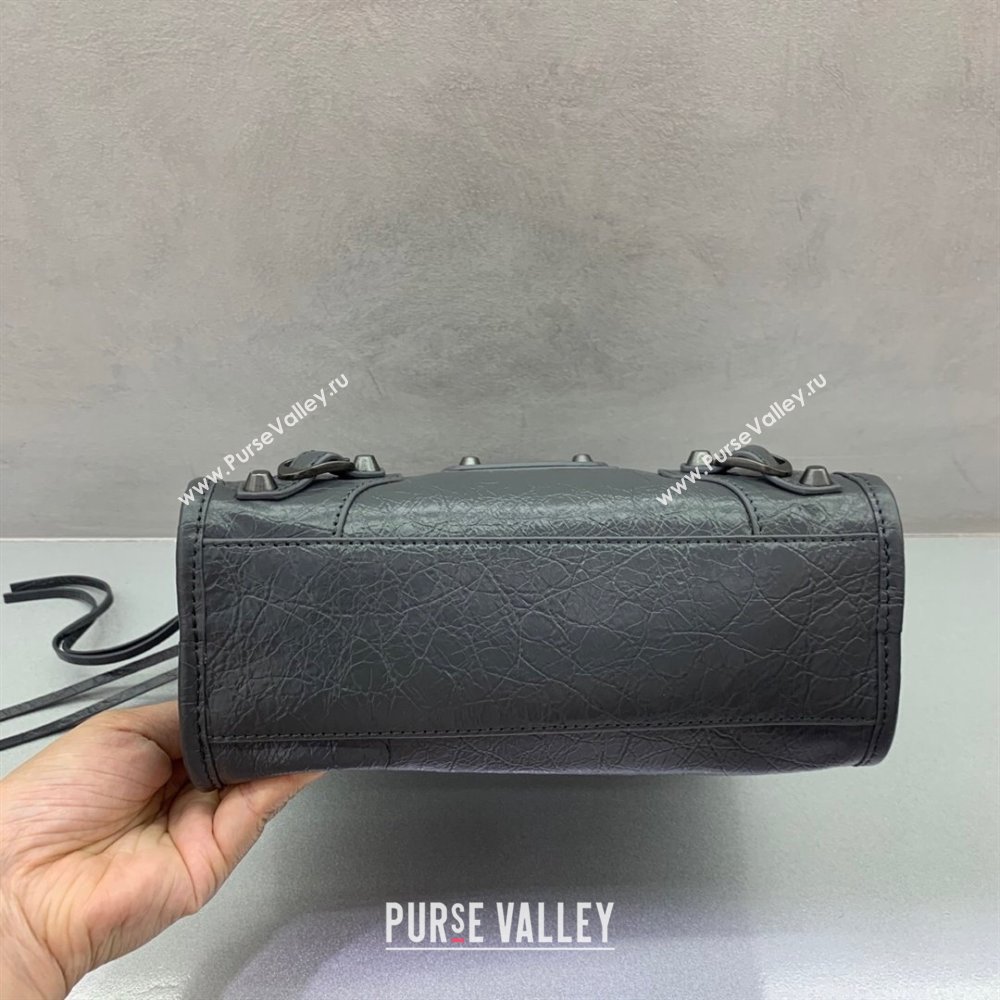 Balenciaga Le City Mini Bag in Dark Grey Arena Storico lambskin 2025 0925 (JM-250926122)