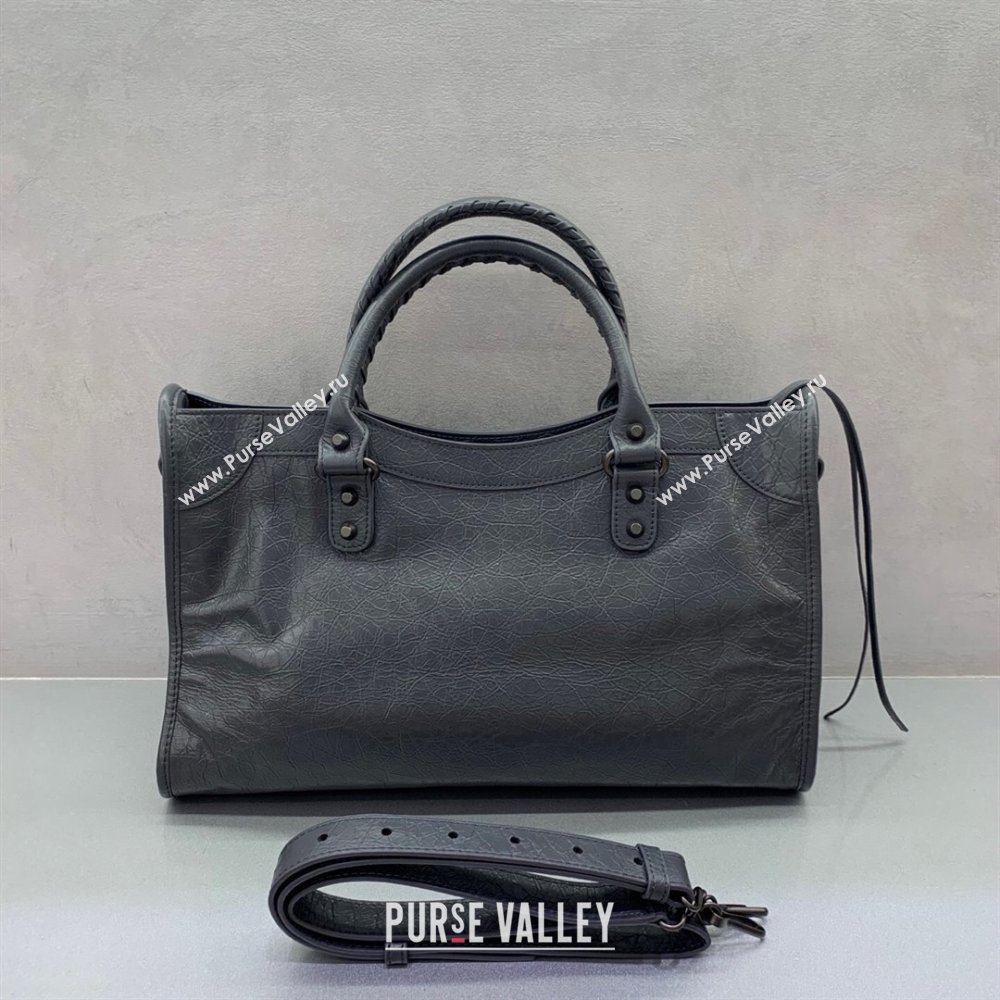 Balenciaga Le City Medium Bag in Dark Grey Arena Storico lambskin 2025 0925 (JM-250926120)