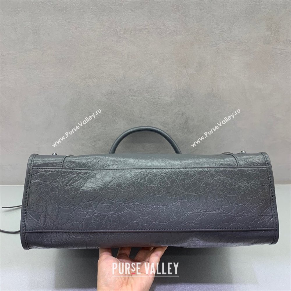 Balenciaga Le City Medium Bag in Dark Grey Arena Storico lambskin 2025 0925 (JM-250926120)