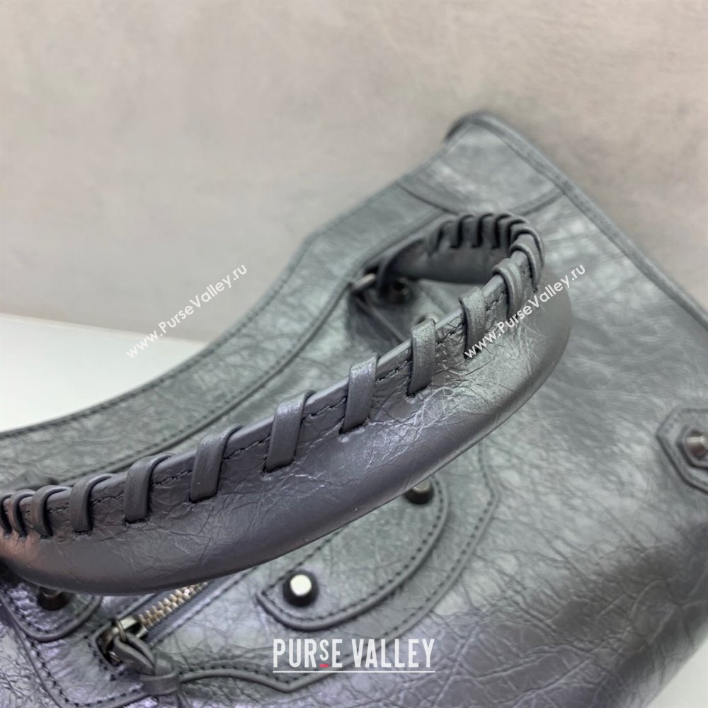 Balenciaga Le City Medium Bag in Dark Grey Arena Storico lambskin 2025 0925 (JM-250926120)