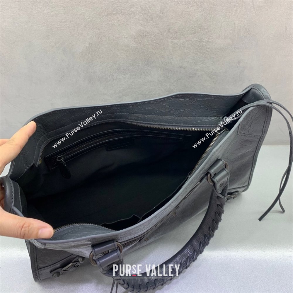 Balenciaga Le City Medium Bag in Dark Grey Arena Storico lambskin 2025 0925 (JM-250926120)