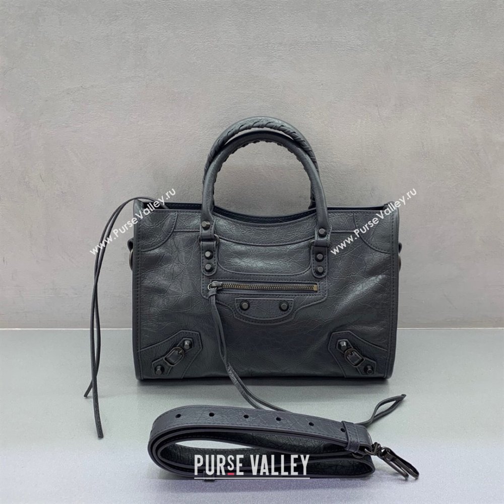 Balenciaga Le City Small Bag in Dark Grey Arena Storico lambskin 2025 0925 (JM-250926121)