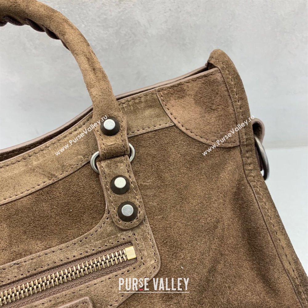 Balenciaga Le City Small Bag in Coffee Brown Suede 2025 0925 (JM-250926126)