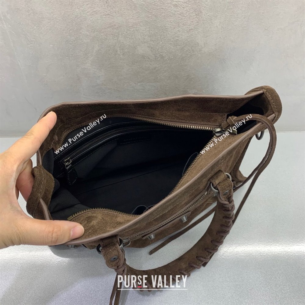Balenciaga Le City Small Bag in Coffee Brown Suede 2025 0925 (JM-250926126)