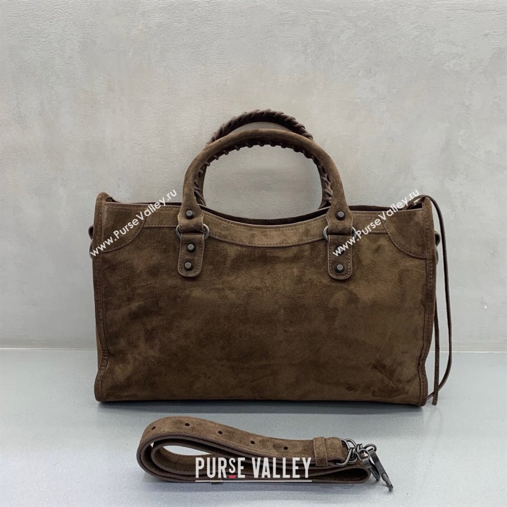 Balenciaga Le City Medium Bag in Coffee Brown Suede 2025 0925 (JM-250926125)