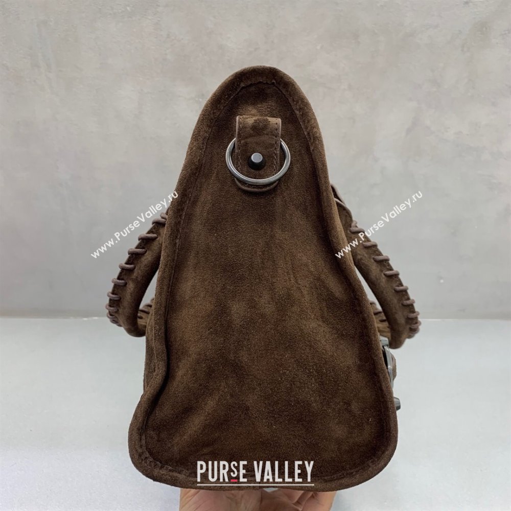 Balenciaga Le City Medium Bag in Coffee Brown Suede 2025 0925 (JM-250926125)