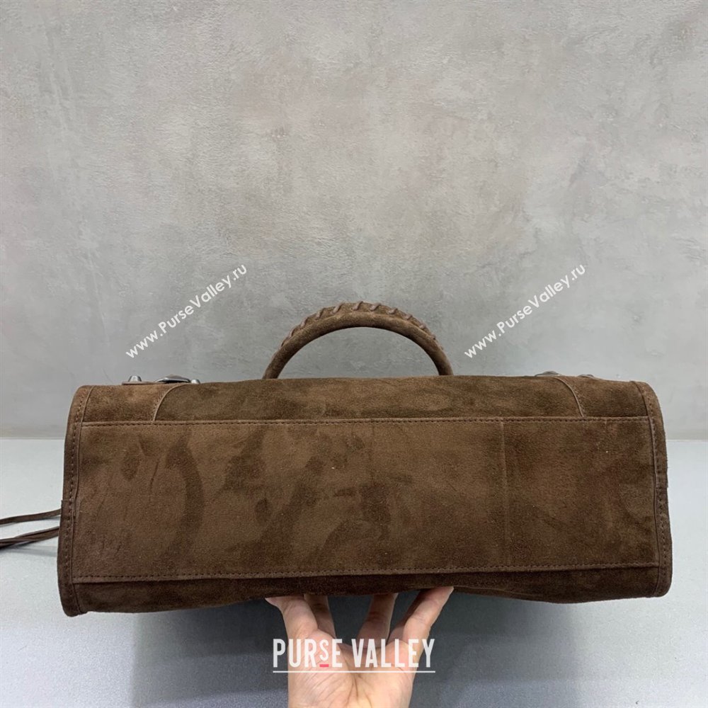 Balenciaga Le City Medium Bag in Coffee Brown Suede 2025 0925 (JM-250926125)