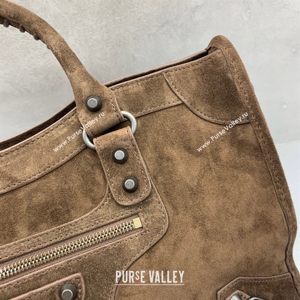 Balenciaga Le City Medium Bag in Coffee Brown Suede 2025 0925 (JM-250926125)