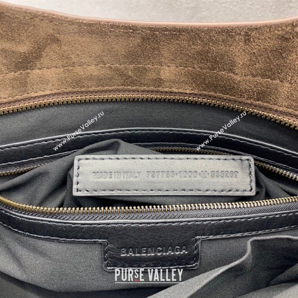 Balenciaga Le City Medium Bag in Coffee Brown Suede 2025 0925 (JM-250926125)