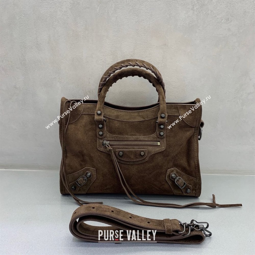 Balenciaga Le City Small Bag in Coffee Brown Suede 2025 0925 (JM-250926126)