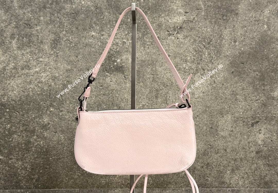 Balenciaga Le City Pouch Bag On Strap in Arena Storico Lambskin Petal Pink 2025 0904 (JM-251120108)