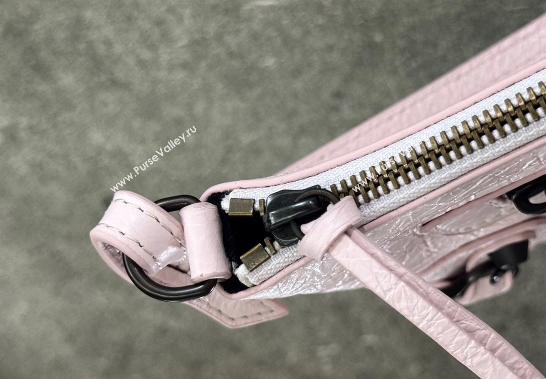 Balenciaga Le City Pouch Bag On Strap in Arena Storico Lambskin Petal Pink 2025 0904 (JM-251120108)