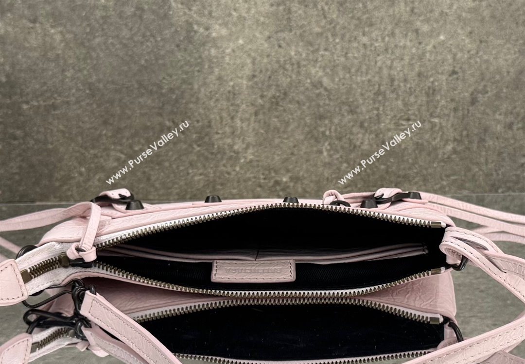 Balenciaga Le City Pouch Bag On Strap in Arena Storico Lambskin Petal Pink 2025 0904 (JM-251120108)