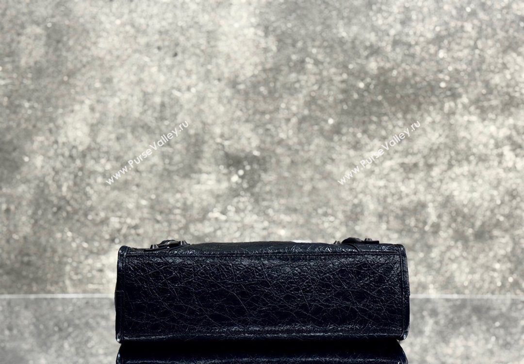 Balenciaga Le City Bag Small in black Arena Storico lambskin with printed stickers 2025 0623 (JM-251120115)