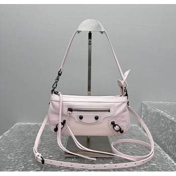 Balenciaga Le City Moto Small Shoulder Bag in Arena Storico Lambskin Petal Pink 2025 92601 (JM-251120103)
