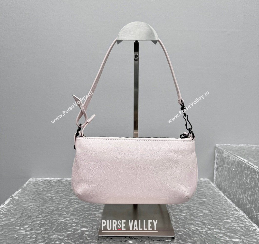 Balenciaga Le City Moto Small Shoulder Bag in Arena Storico Lambskin Petal Pink 2025 92601 (JM-251120103)