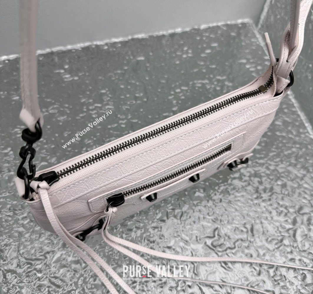 Balenciaga Le City Moto Small Shoulder Bag in Arena Storico Lambskin Petal Pink 2025 92601 (JM-251120103)