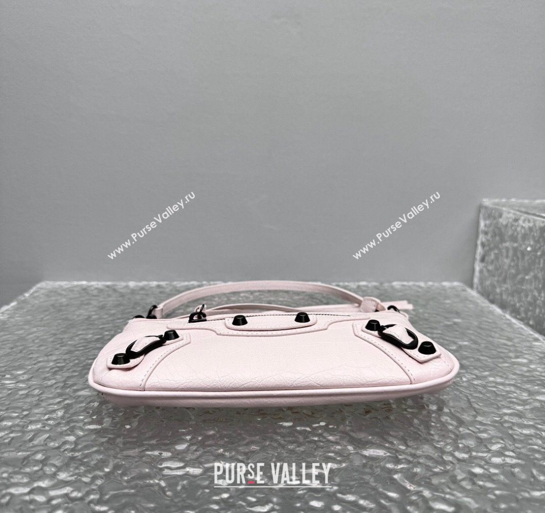 Balenciaga Le City Moto Small Shoulder Bag in Arena Storico Lambskin Petal Pink 2025 92601 (JM-251120103)