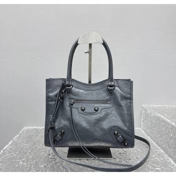 Balenciaga Le City Tote Bag Small in Arena Storico Lambskin Grey 2025 1029 (JM-251120113)
