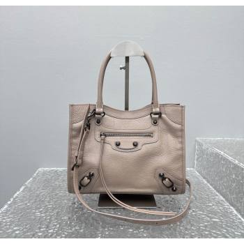 Balenciaga Le City Tote Bag Small in Arena Storico Lambskin Sesame Beige 2025 1029 (JM-251120114)