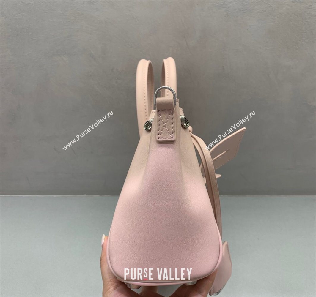 Balenciaga Bel Air Carry All Tote Bag Mini in smooth calfskin, aged-silver hardware Petal Pink 2025 11120 (JM-251120118)