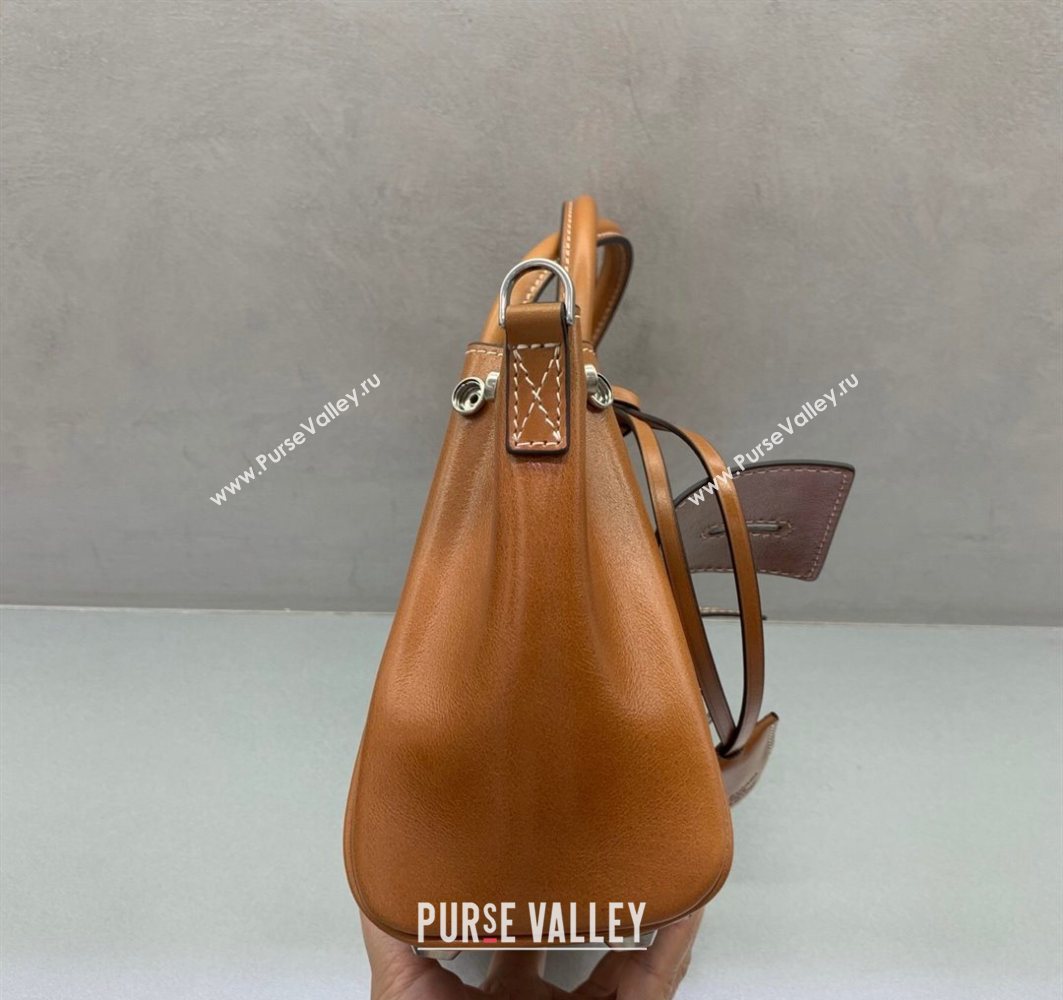 Balenciaga Bel Air Carry All Tote Bag Mini in smooth calfskin, aged-silver hardware Brown 2025 11120 (JM-251120119)