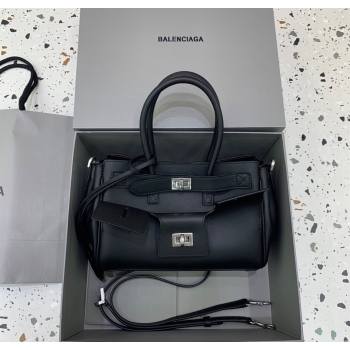 Balenciaga Bel Air Carry All Tote Bag Mini in smooth calfskin, aged-silver hardware Black 2025 11120 (JM-251120120)