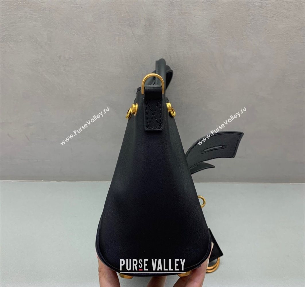 Balenciaga Bel Air Carry All Tote Bag Mini in smooth calfskin, aged-gold hardware Black 2025 11120 (JM-251120121)