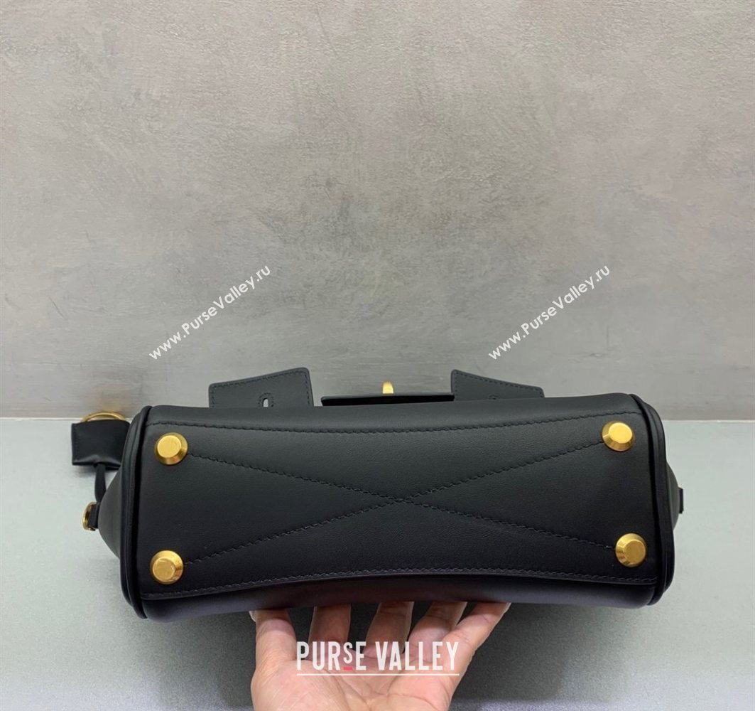 Balenciaga Bel Air Carry All Tote Bag Mini in smooth calfskin, aged-gold hardware Black 2025 11120 (JM-251120121)