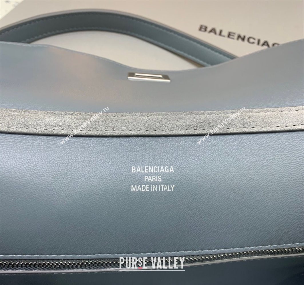 Balenciaga Rodeo Medium Handbag in grey suede, aged-silver hardware 2025 78972 (JM-251120122)