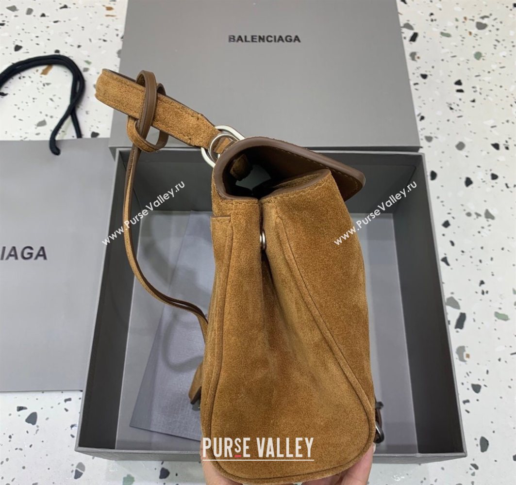Balenciaga Rodeo Mini Handbag in camel suede, aged-silver hardware 2025 78972 (JM-251120124)