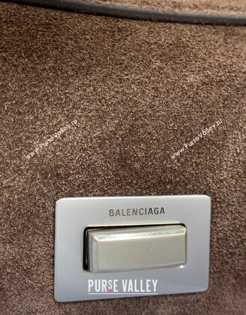 Balenciaga Rodeo Mini Handbag in dark coffee suede, aged-silver hardware 2025 78972 (JM-251120125)
